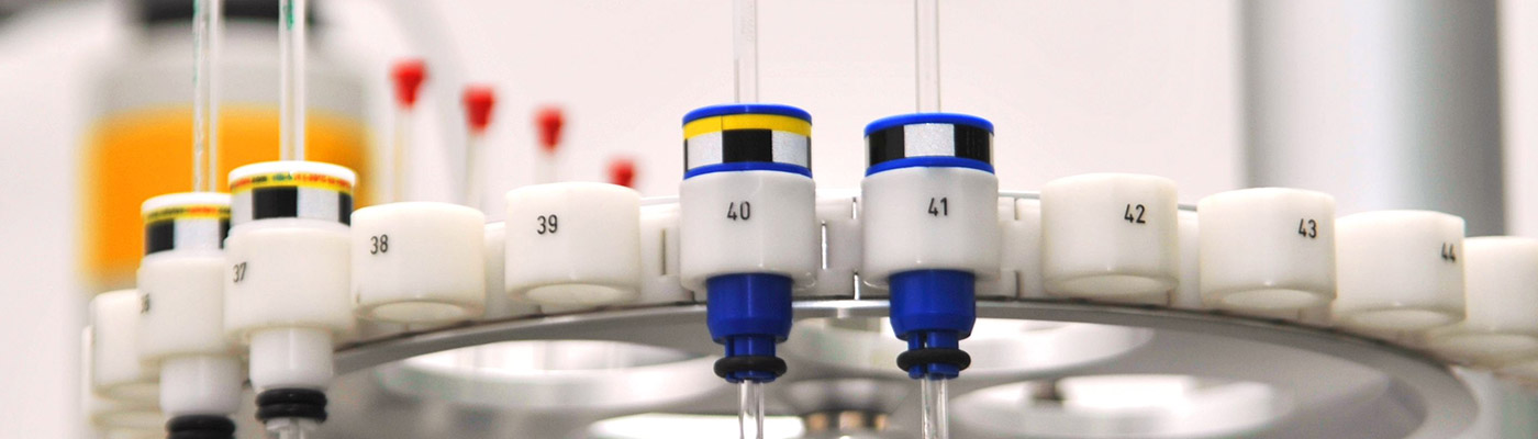 A close up of NMR samples in a machine